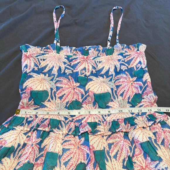 NWOT Oliphant Smocked Back Mini Dress in Cayman Blue 100% cotton size XS - Picture 8 of 10